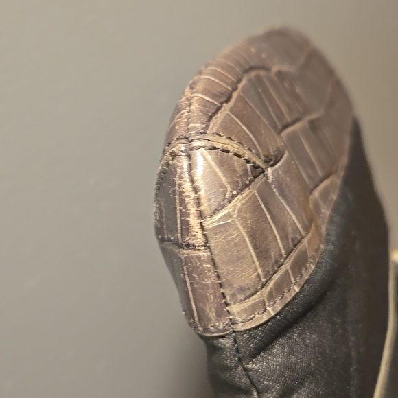 Brighton Crossbody Croc Embossed Nylon Gray - Picture 9 of 10